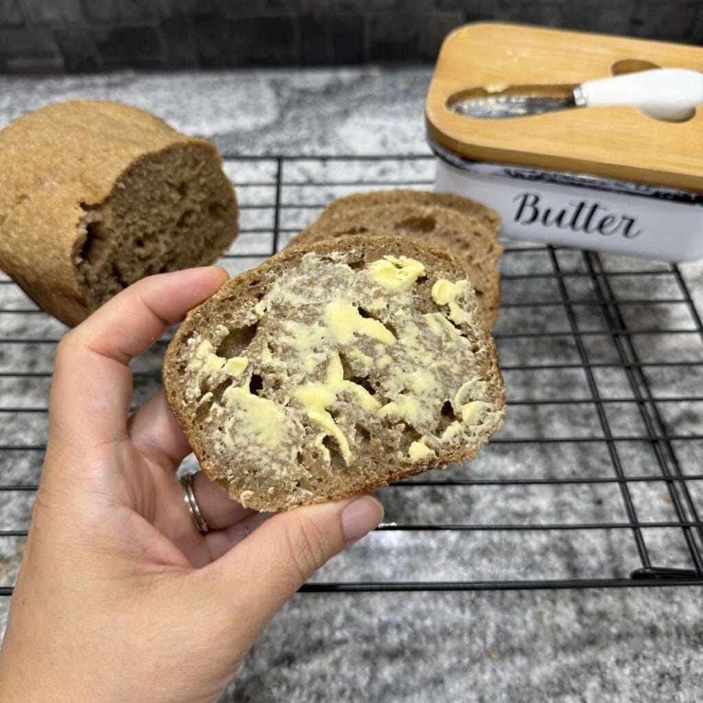 Buttered Spelt Sourdough Bread