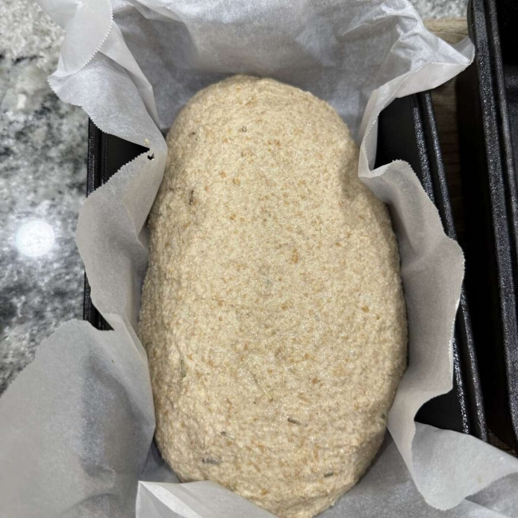 Placing the dough in the bread pan