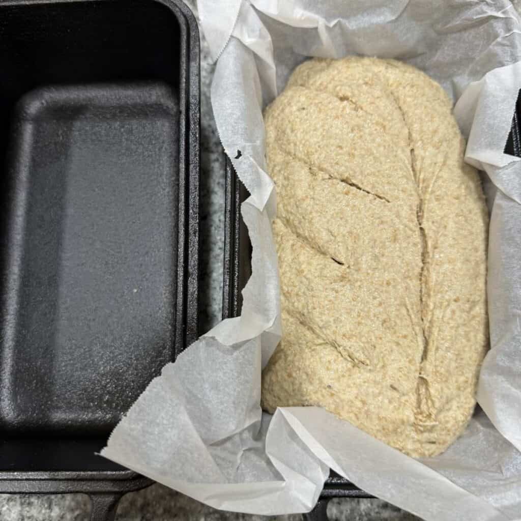 Scored Spelt sourdough bread